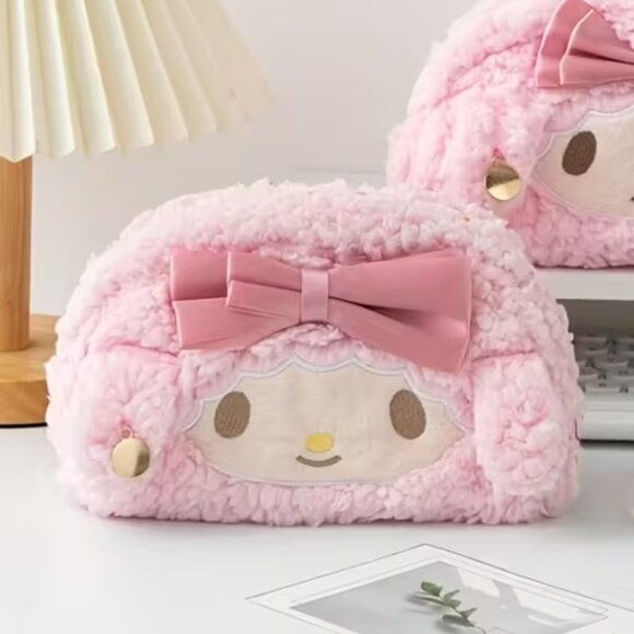 HELLO KITTY “My Melody” Fuzzy Cosmetic Bag BRAND-NEW & SO CUTE! - Picture 3 of 4